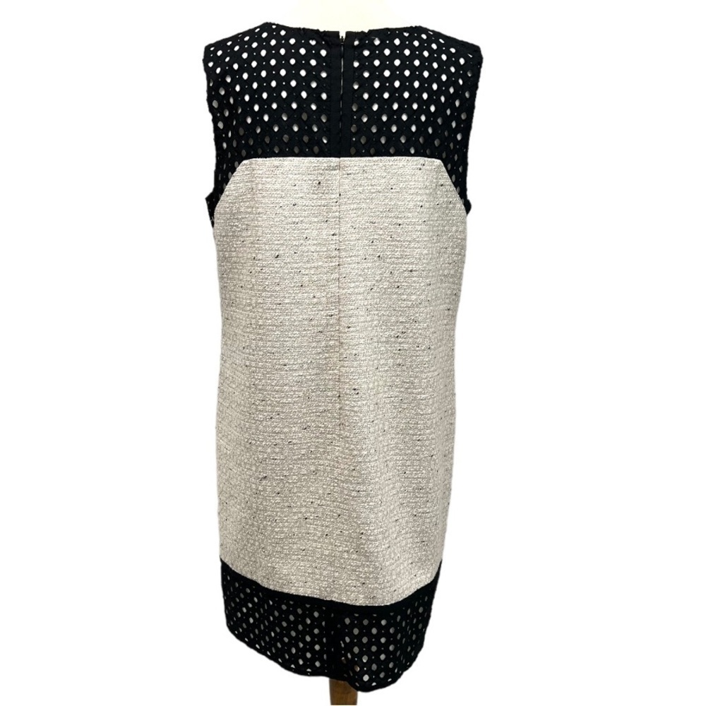 Ann Taylor Tweed Sleeveless Black Trim Casual Shift Dress Women’s 14 - Picture 5 of 12
